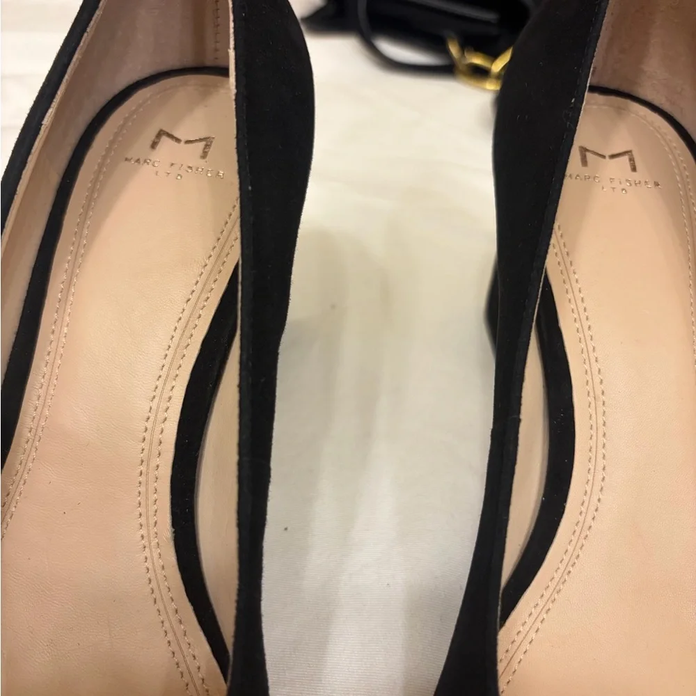 Marc Fisher Chic Black Suede Heels for Women